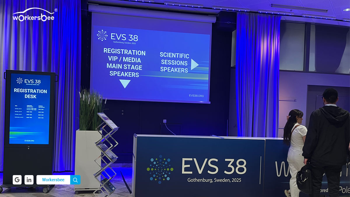 عرضت شركة Workersbee حلول شحن السيارات الكهربائية المتقدمة في EVS38